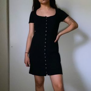 black button up dress